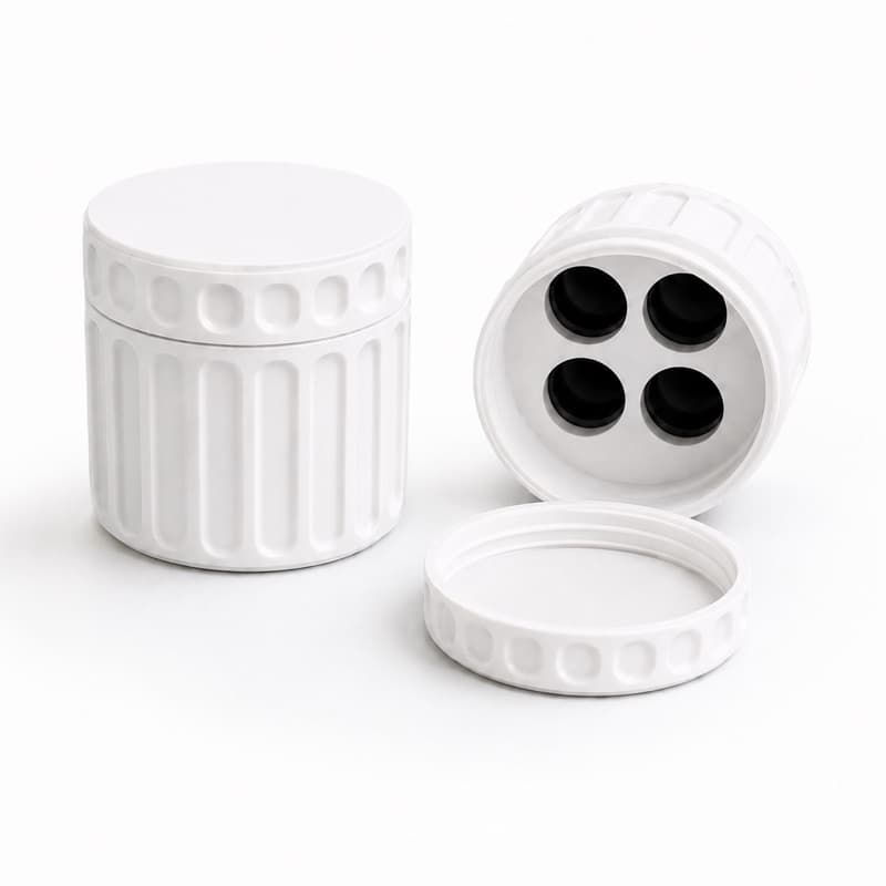 Porta Ampolas 4 Compartimentos – Organizador com Tampa Rosqueável | Impressão 3D