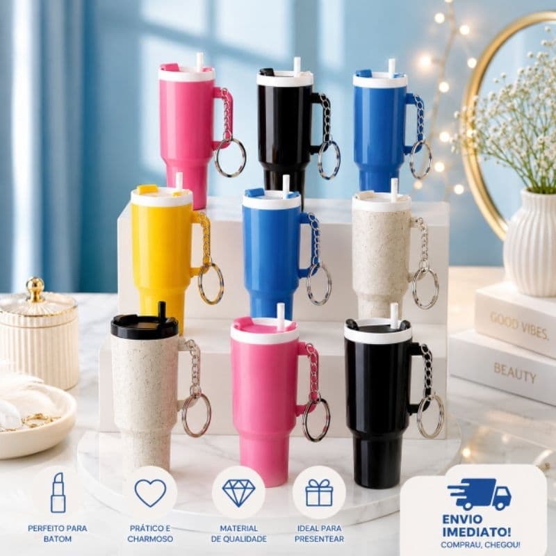 Chaveiro Porta Batom Lip Balm, Porta Dinheiro e Porta Treco I Chaveiro Multifuncional I Chaveiro de Bolso ou Bolsa