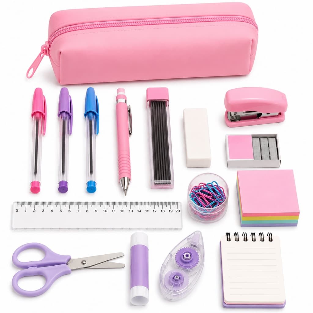 Kit Escritório Completo com Estojo | 15 Itens para Home Office, Escola e Faculdade