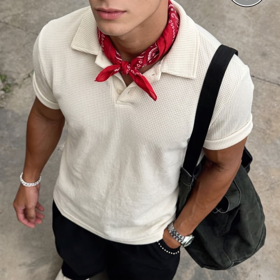 CAMISA POLO MASCULINA SLIM ITALIANA TEXTURIZADA SLIM PREMIUM