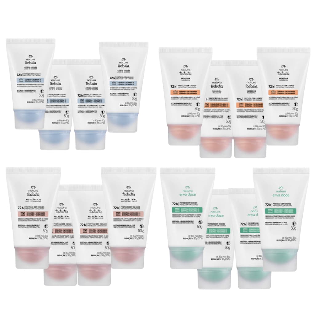 Natura Desodorante Antitranspirante em Creme invisível Tododia 50g Cada 72 Horas