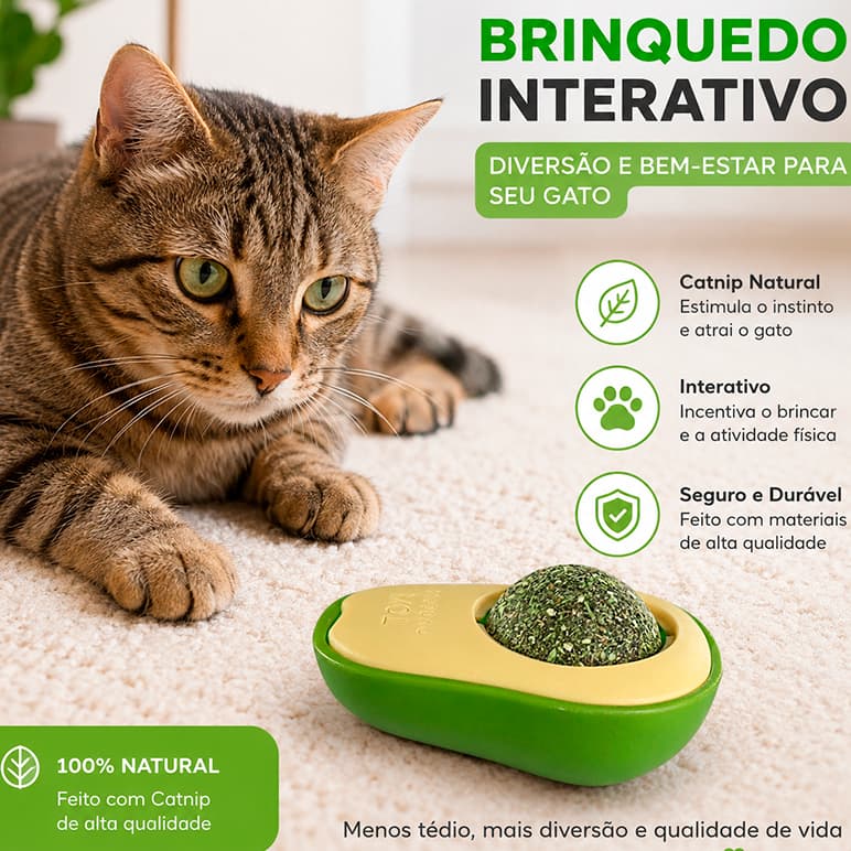 Abacate Brinquedo Antiestresse para Gatos Com Catnip Erva do Gato Natural