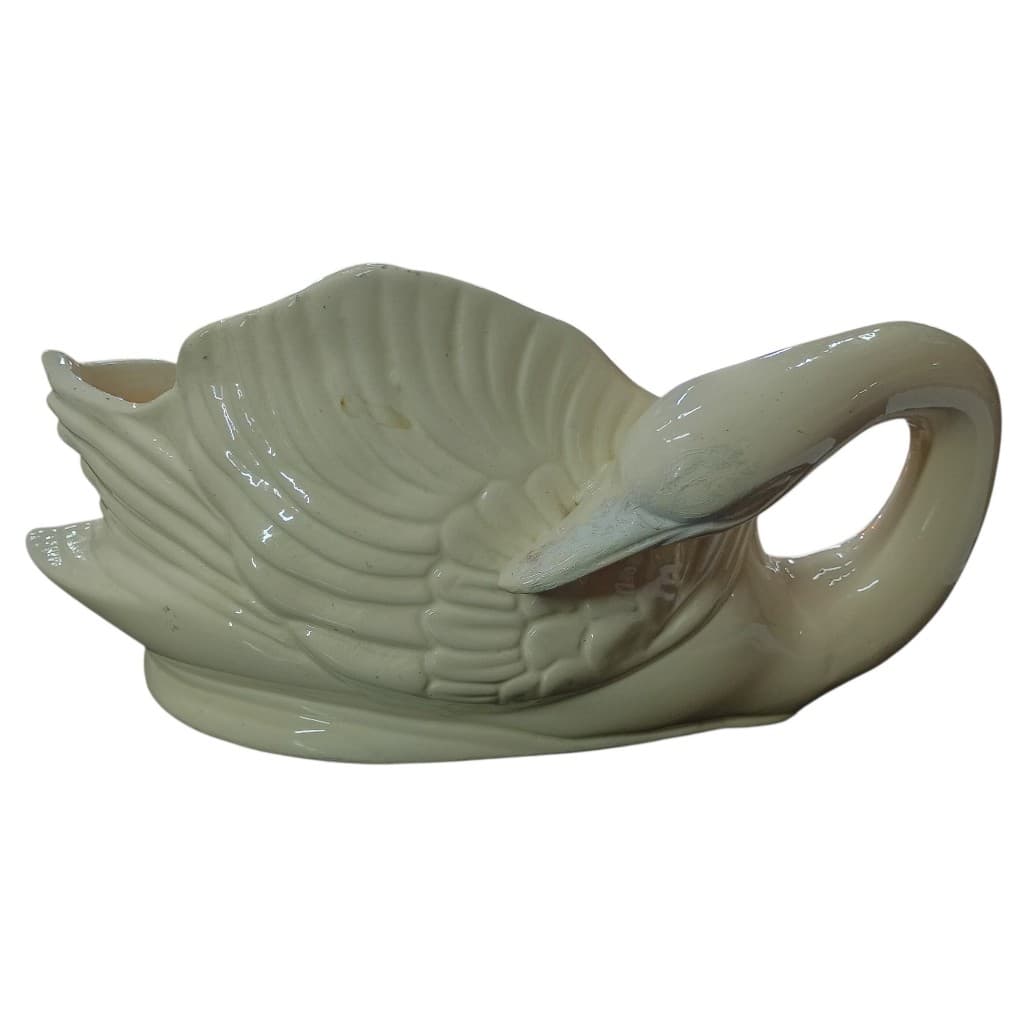 Antigo Vaso de Cerâmica em Formato de Cisne (ler descrição)