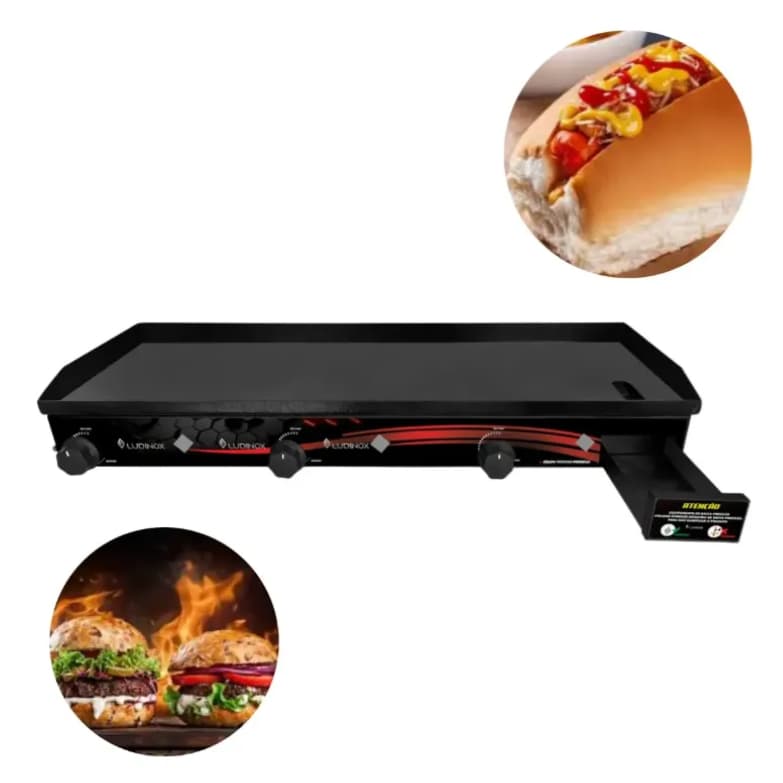 Chapa Profissional De Lanche/porção 90x30 À Gás Sem Prensa PROMOÇÃO