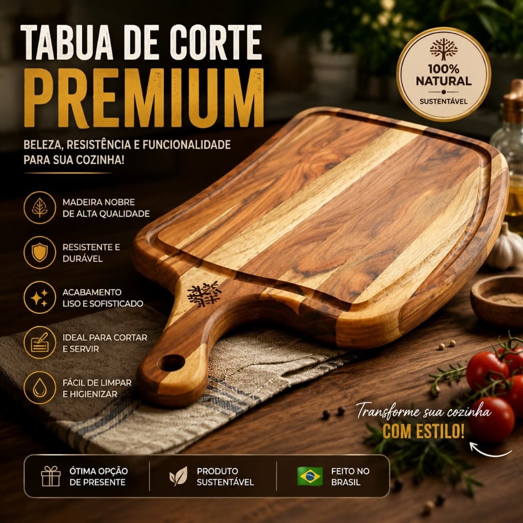 Tabua de Cortar Carne Churrasco Madeira