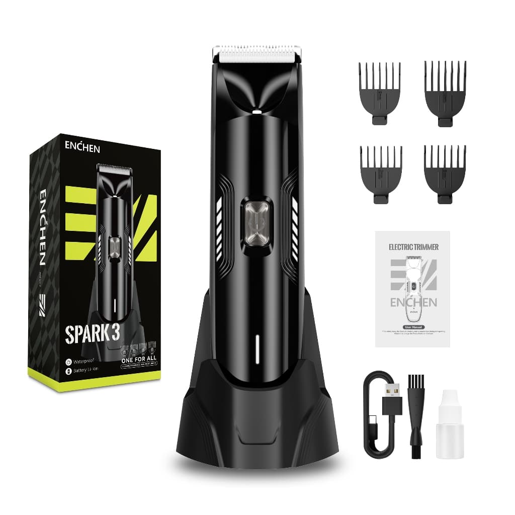 Aparador de Pêlos Corporais Elétrico Enchen Spark 3 Barbeador Elétrico Portátil Mini USB Tipo-C 6000RPM Lâmina Ultr
