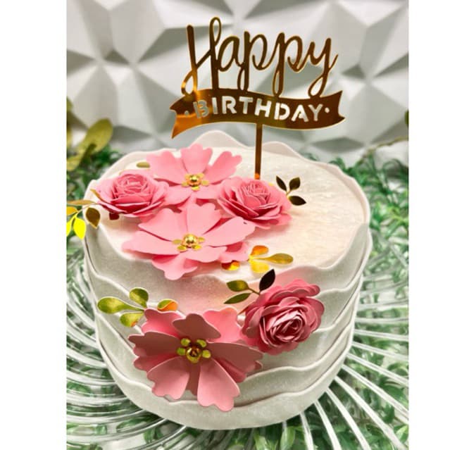 10 kits mini topo de bolo happy birthday sortido - toper cake - toper de bolo flores - topo de bolo floral
