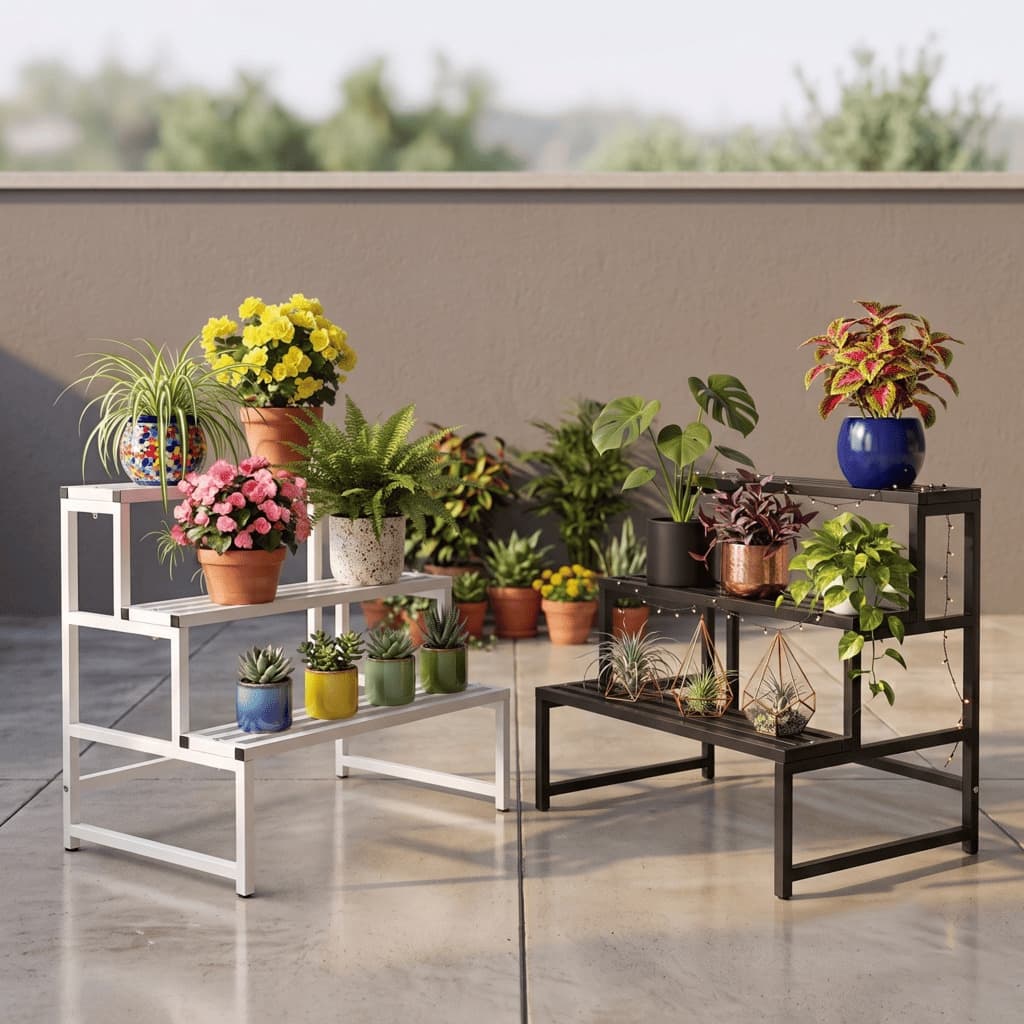 Suporte Para Plantas E Vasos Floreira De Chão Em Ferro Organizador Decorativo Para Jardim Varanda Sala E Quintal Estilo