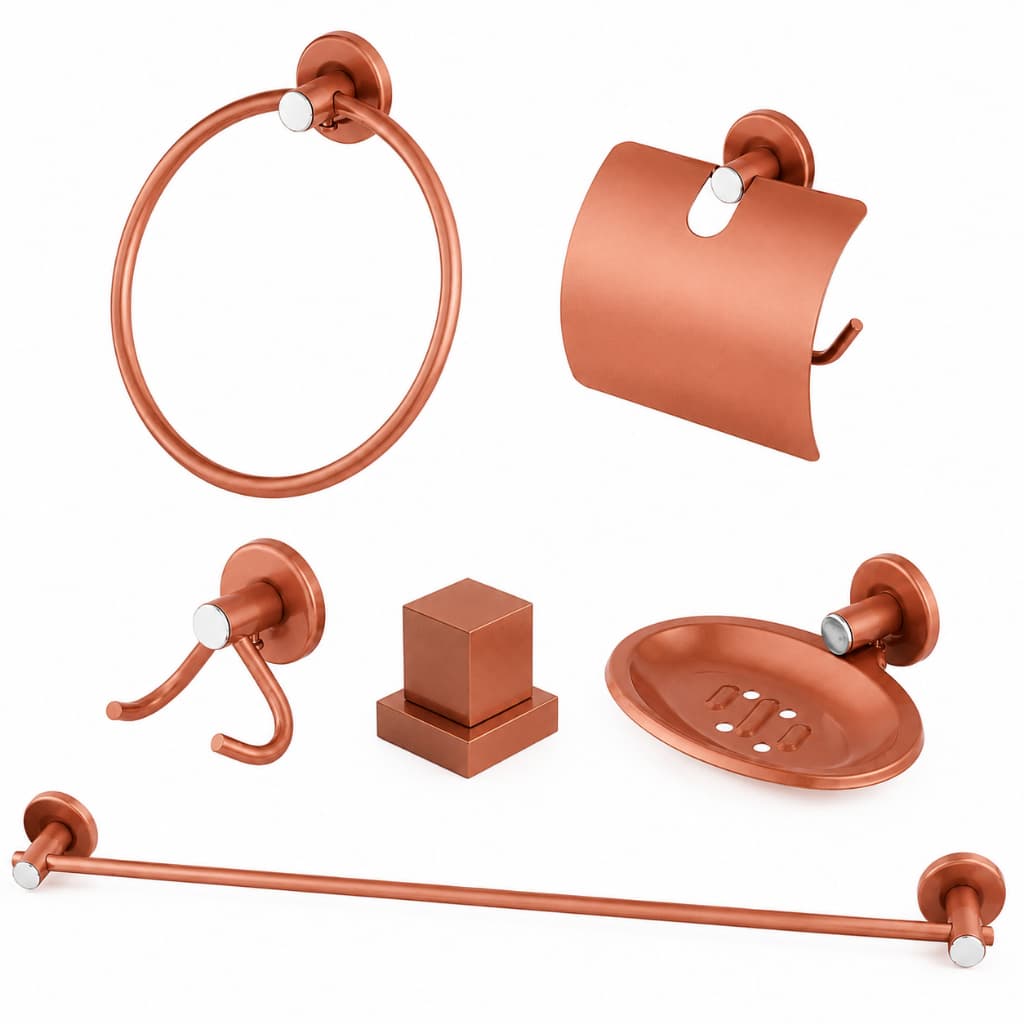 Kit Stander Rose Gold 5 Peças + 1 Acabamento Quadrado Metal