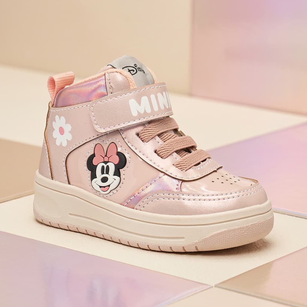 Bota Disney Minnie Infantil Velcro Cadarço