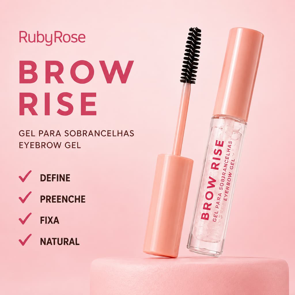 Gel Para Sobrancelhas Brown Rise Lamination Longa Duração Define Preenche e Fixa Fios Efeito Natural