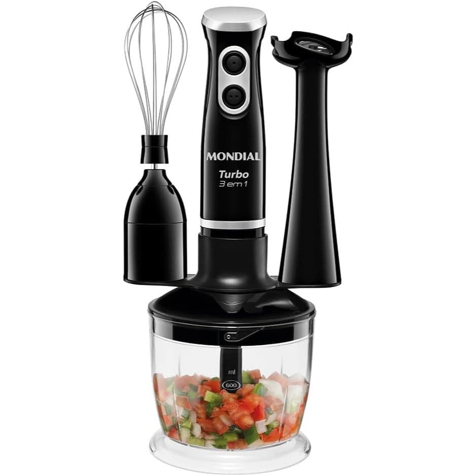 Mixer Turbo Chef 3 Em 1 Mondial M-14 500W Processador Batedor Copo 600ml 220V