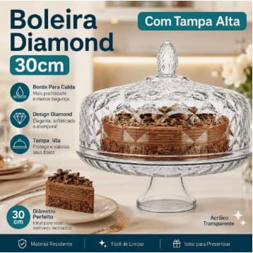 Boleira para casa/decoraçao xplast 30 cm , PARA GOLOSEMAS !!