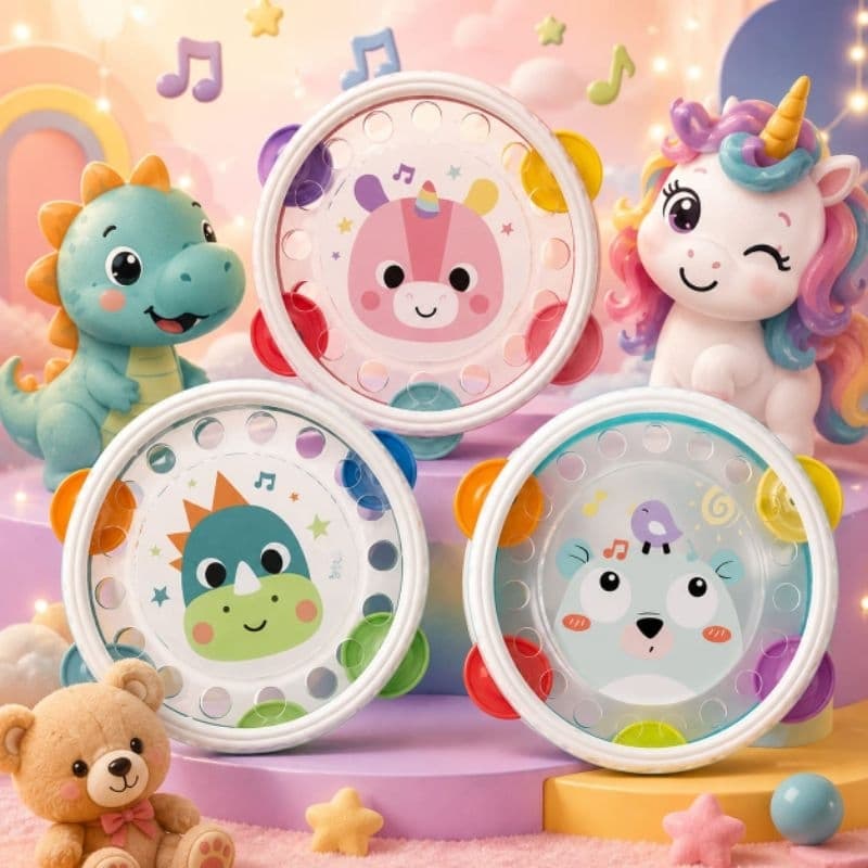 Brinquedo Infantil Bebê Musical Meu Primeiro Pandeiro Colorido Buba