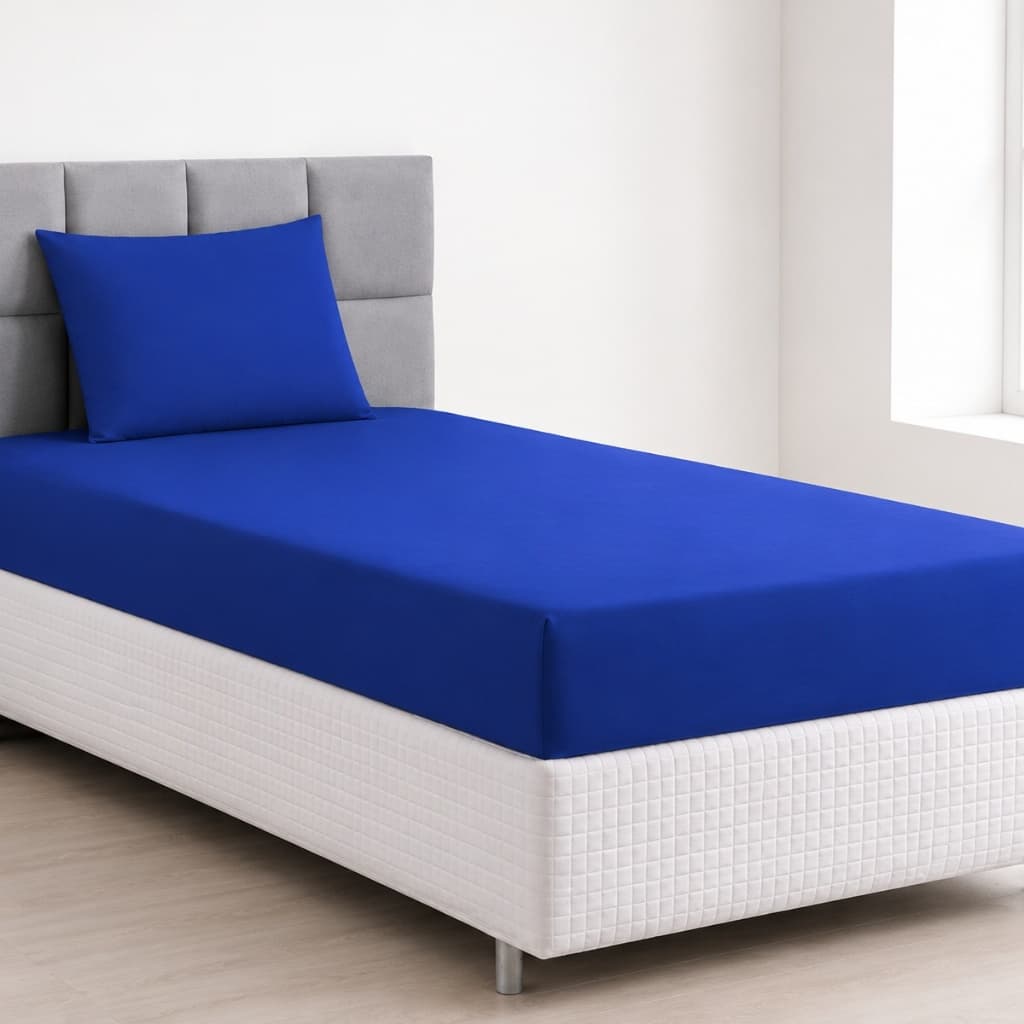 Lençol Solteiro 2 Peças 170 Fios com Elástico Fronha Toque Suave Jogo de Cama Box Colchão Solteiro