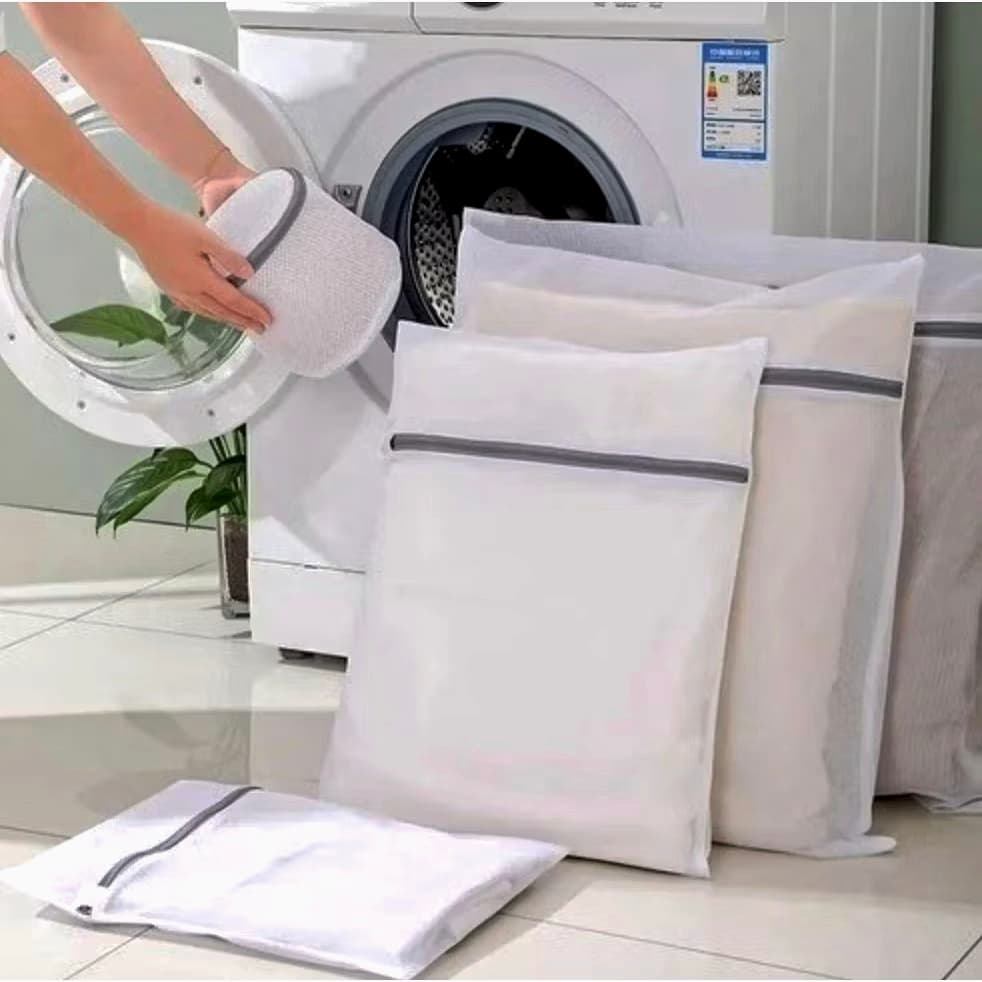 Kit 5 Sacos com Zíper Protetores para Lavagem de Roupas Intima Reutilizável Reforçado Sutiã Delicadas Máquina de Lavar