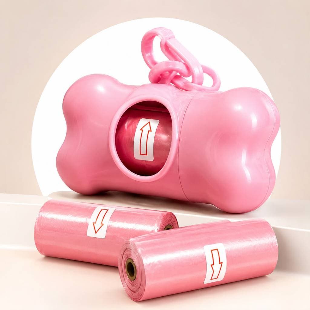 Kit Chaveiro Coletor de Fezes para Pets+2 Refis Sacos/Porta Saquinho Pet Cães Gatos Cachorro Recolher Cocô C/ Dispenser