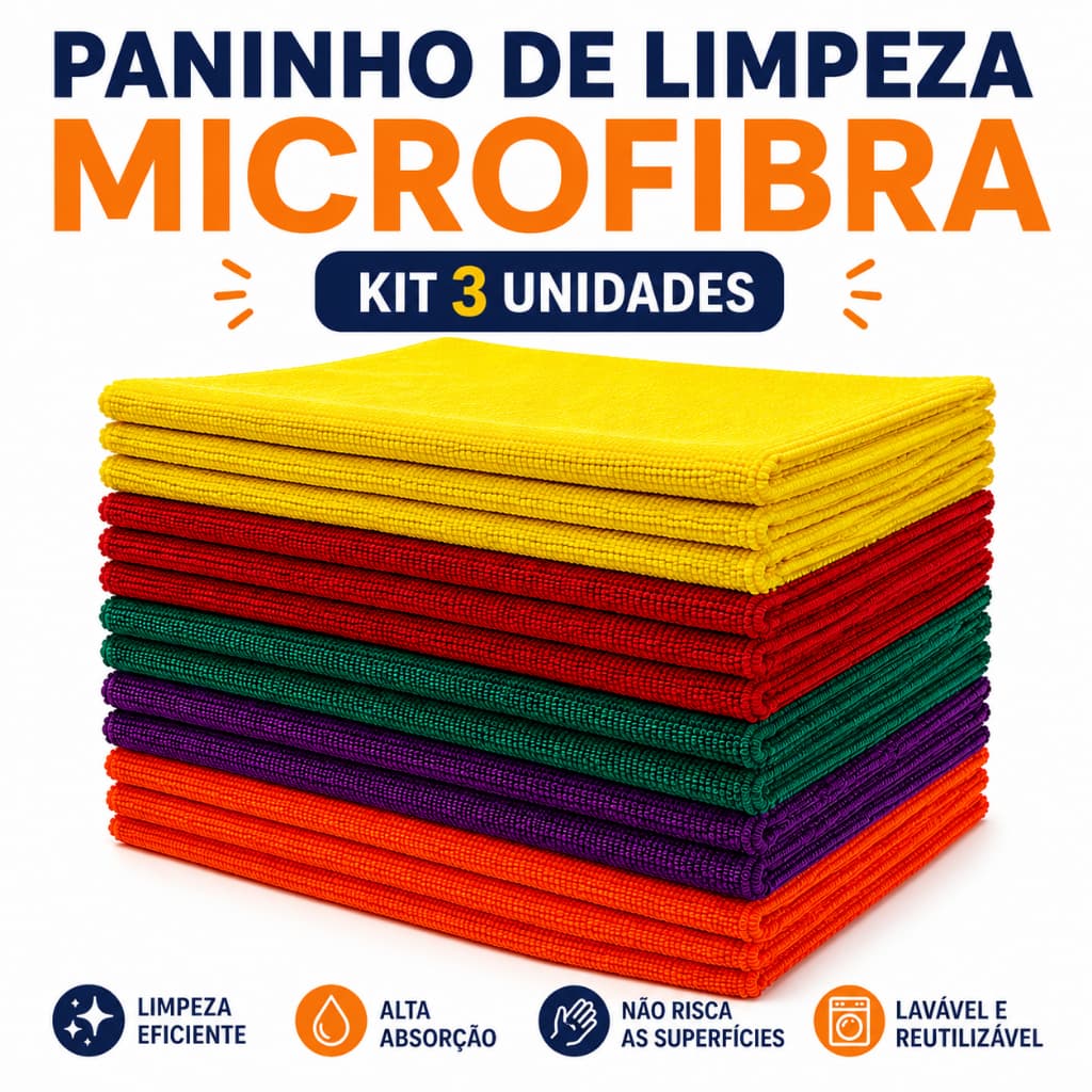 Pano de Pia Limpeza Microfibra Multiuso 33x35cm
