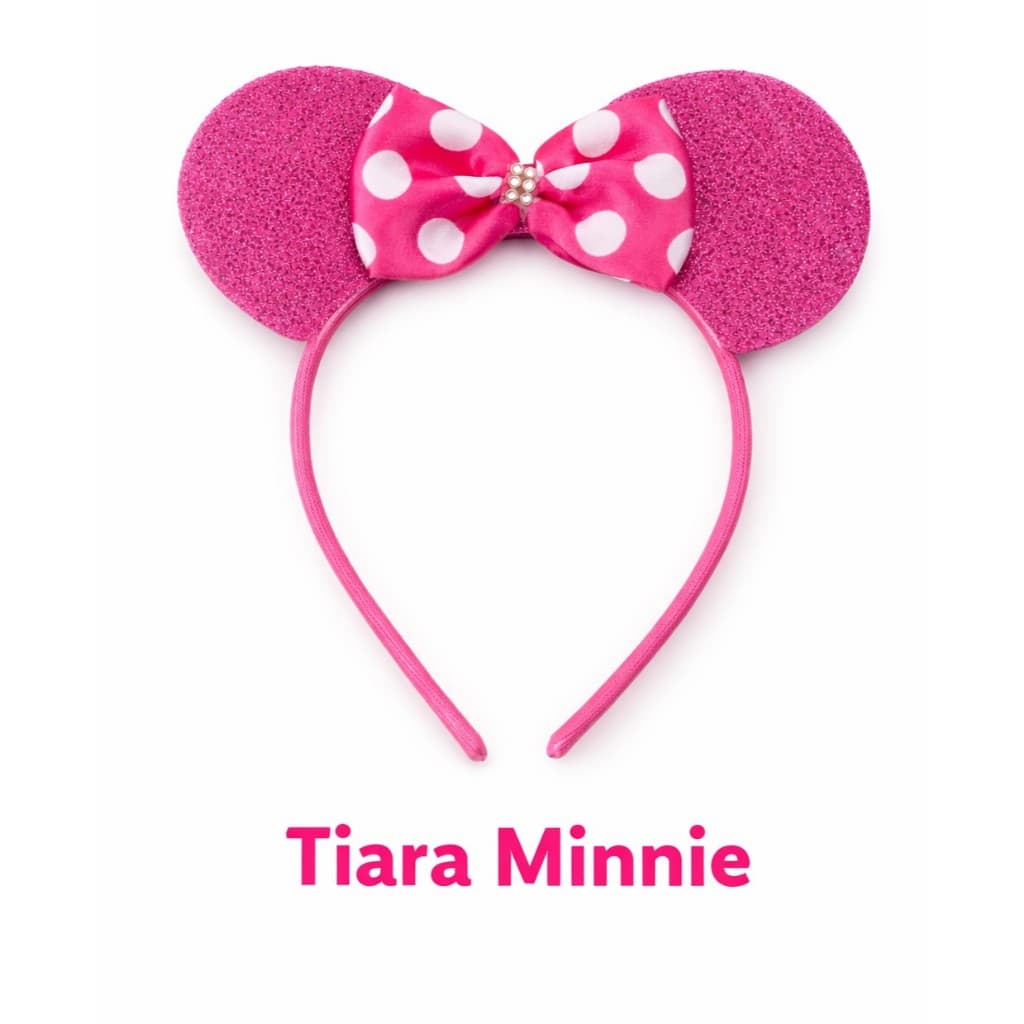Nova Tiara Minnie Rosa Pink E.V.A Personalizadas Com Brilho