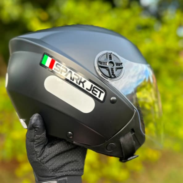 CAPACETE ABERTO EBF SPARK JET MONOCOLOR PRETO FOSCO CLASSIC BLADE URBANO MOTOBOY + CHAVEIRO EXTRA