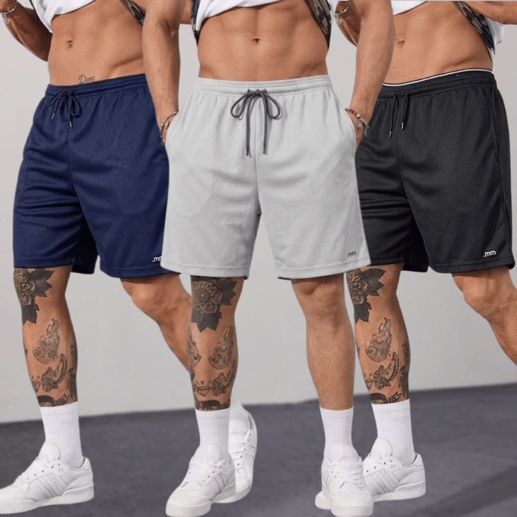 Kit 3 Bermudas Futebol Short Esportivo Moda Masculina Treino Academia Corrida Dry Fit