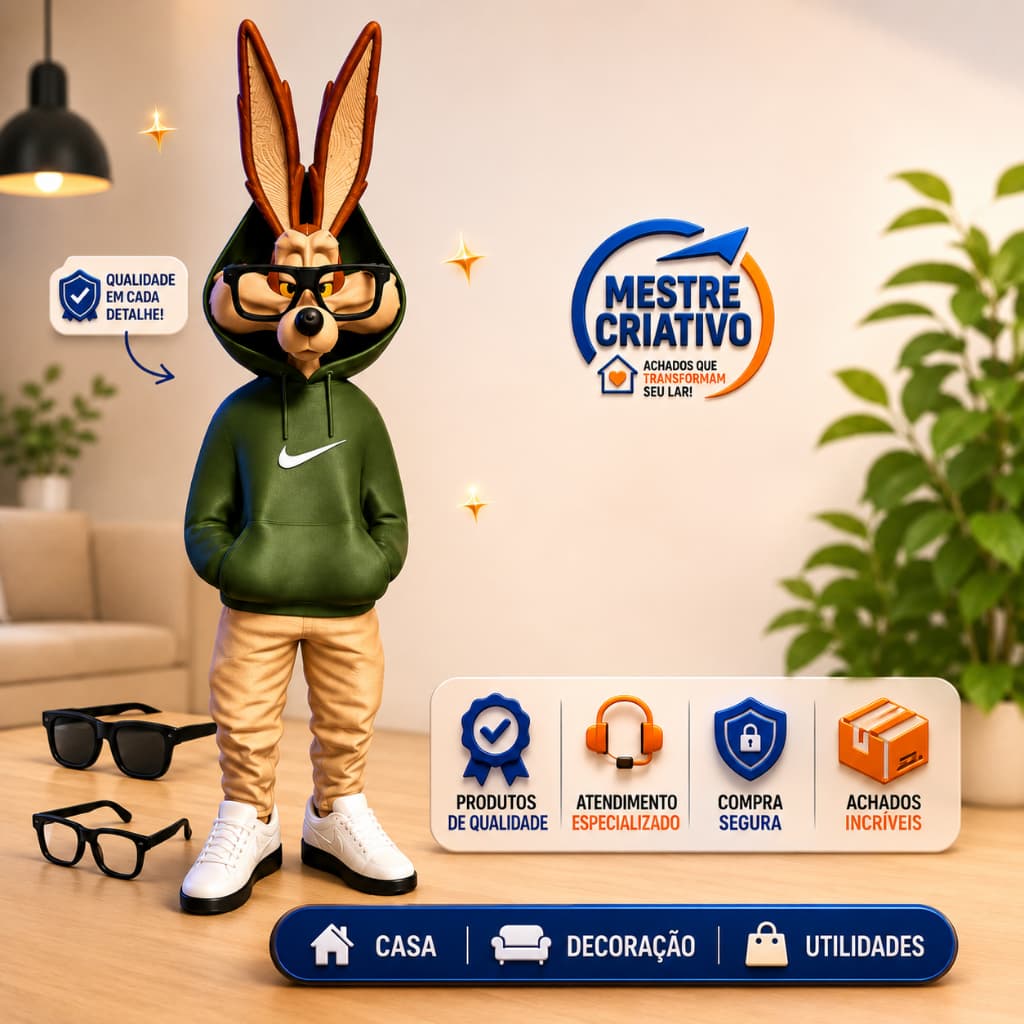 Coyote Boneco Decorativo Colecionável - 31cm - Looney Tunes - Action Figure 3D