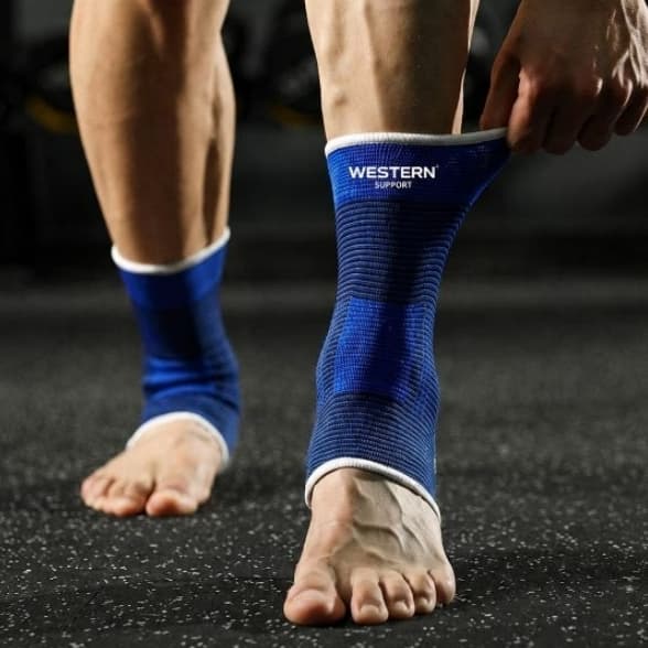Par Tornozeleira de compressão Elástica Esportiva para Academia, Corrida, Futebol, CrossFit e Musculação