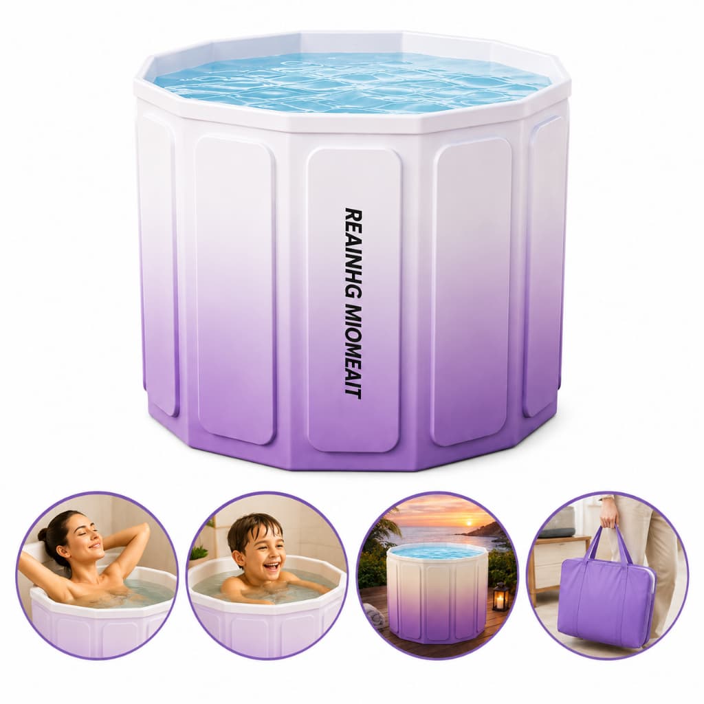 Banheira Dobrável Portátil PVC Oxford 200L Adulto e Infantil Spa Relaxante com Retenção de Calor e Válvula de Drenagem