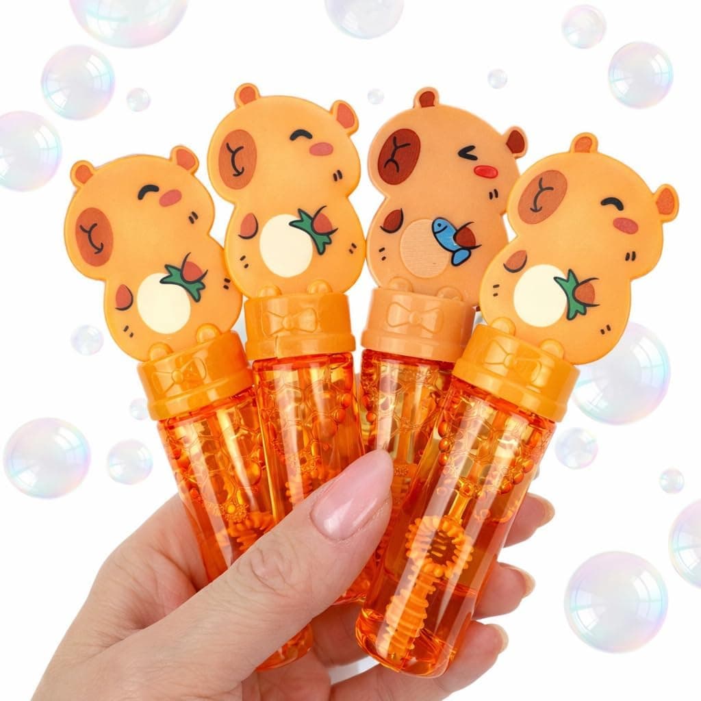 Kit Brinquedo Lança Bolhas Capivara Diversão para Criança Infantil Lembranças de Aniversário