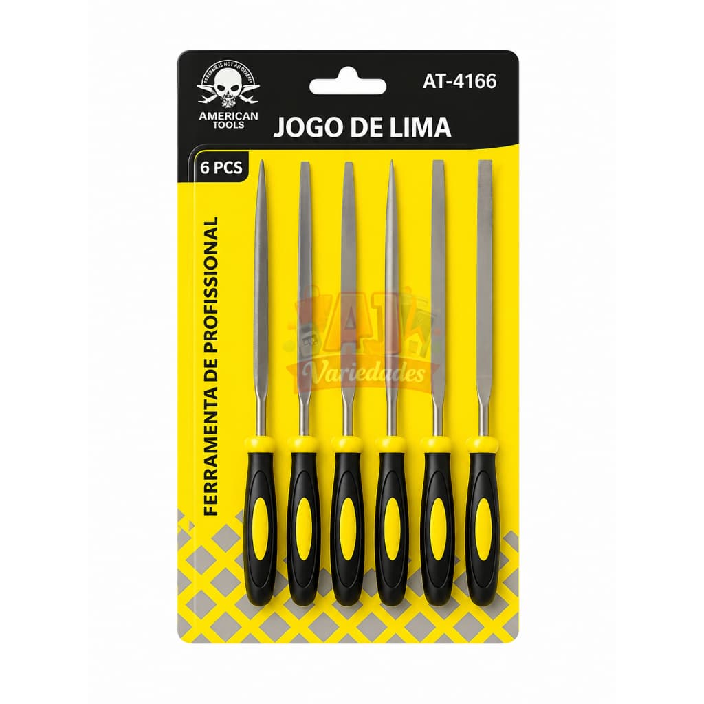 Jogo de Lima 6 Peças American Tools AT-4166 Profissional para Metal Madeira Plástico