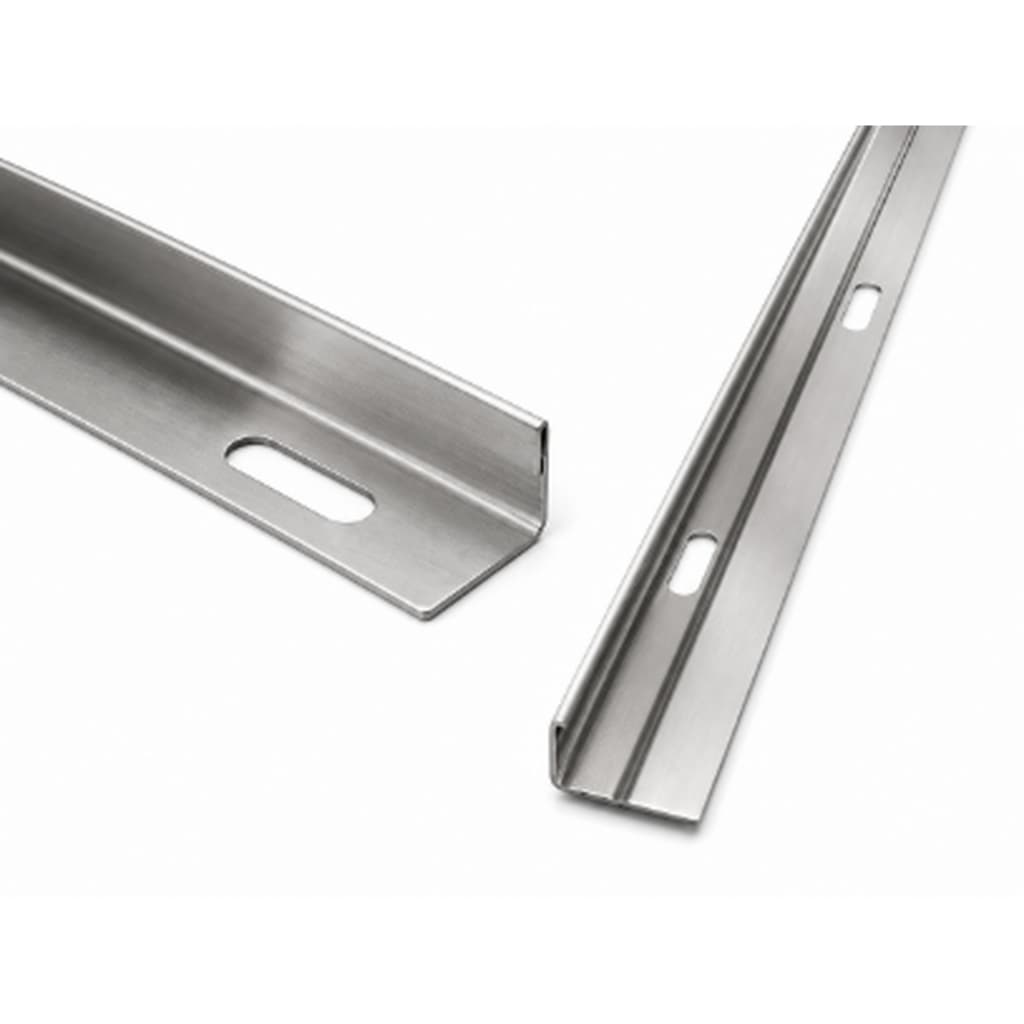 Kit 2 Perfil L 1,00m Suporte Soleira Transição Piso Acabamento Filete em Inox Metálico Divisor