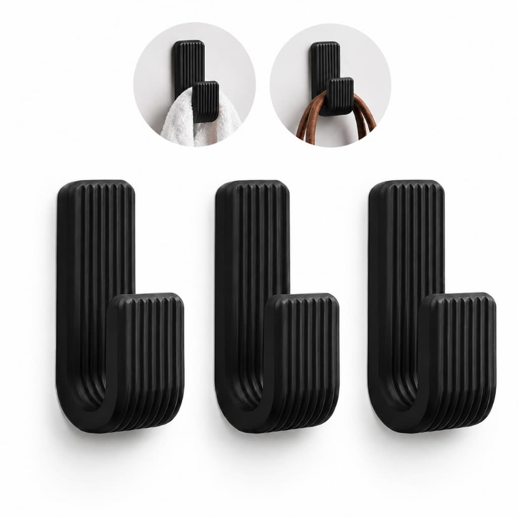 Kit 3 Ganchos de Parede Resistente Fita 3M de Toalhas Roupas e Acessórios Sem Furar