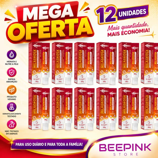 Caixa 12 Unid Pomadas Milagrosa Massageadora com Açafrão Bio Instinto - 150g Dores Musculares