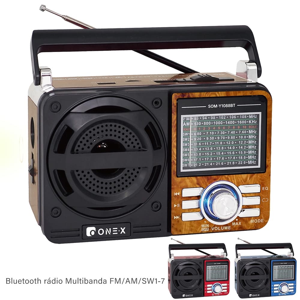 Rádio Bluetooth portátil retrô,Lanterna entrada usb, pilha Am Fm Sw Pendrive Com Sd