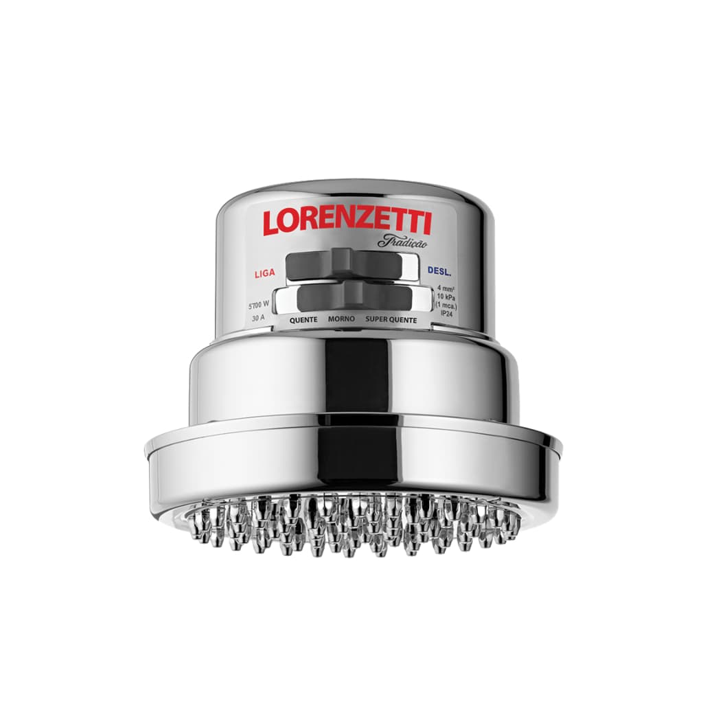 Chuveiro Elétrico Tradição Cromado Multitemperatura 5500W 110V Lorenzetti