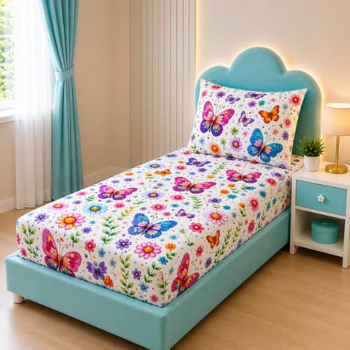 Jogo De Lençol Solteiro FORRO DE CAMA E Lençol Com Elástico Tecido Macio Estampado.