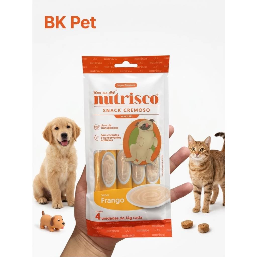 Snack Cremoso para Cães Nutrisco Sabor Frango 4 Sachês 14g Super Premium Petisco para Cachorro