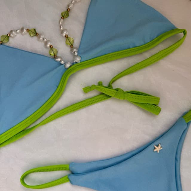 Biquini Conchinha Azul Feminino | Moda Praia 2026 Sem Bojo