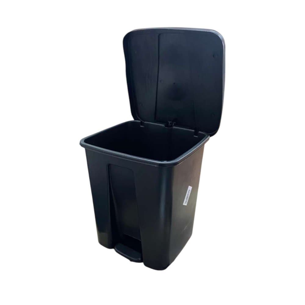 Lixeira Com Pedal Capacidade 16 Litros Revestimento Preto Resistente Moderna