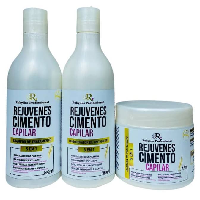 Rejuvenescimento Capilar 5 em 1 Tratamento com 3 Passos Linha Premium Rubyliss Professional