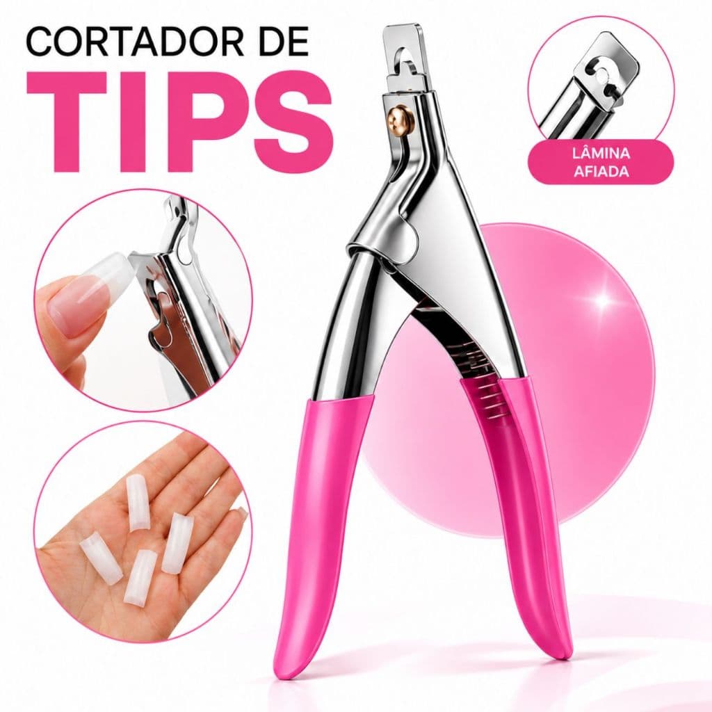 Alicate Cortador Unha Nail Postiça Gel Tips Acrílica Acrigel