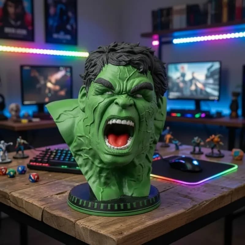 Busto do Incrível Hulk 24,8 cm Estátua Colecionável Marvel Vingadores para Decoração Geek