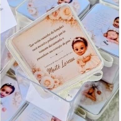 Caixinha de Bênçãos Personalizada com 100 Versículos Bíblicos – Lembrancinha para Batizado, Aniversário, Crisma, Escolas