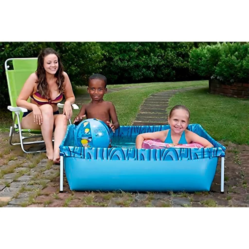Piscina Infantil Retangular Mor 400 Litros Estrutural Compacta Portátil Verão Bebê Quintal Varanda