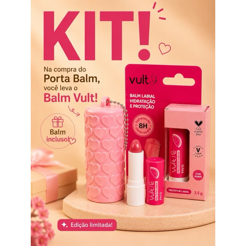 Porta Batom/Utensílio Vult Chaveiro Praticidade e Estilo Mulher Moderna Dia a dia