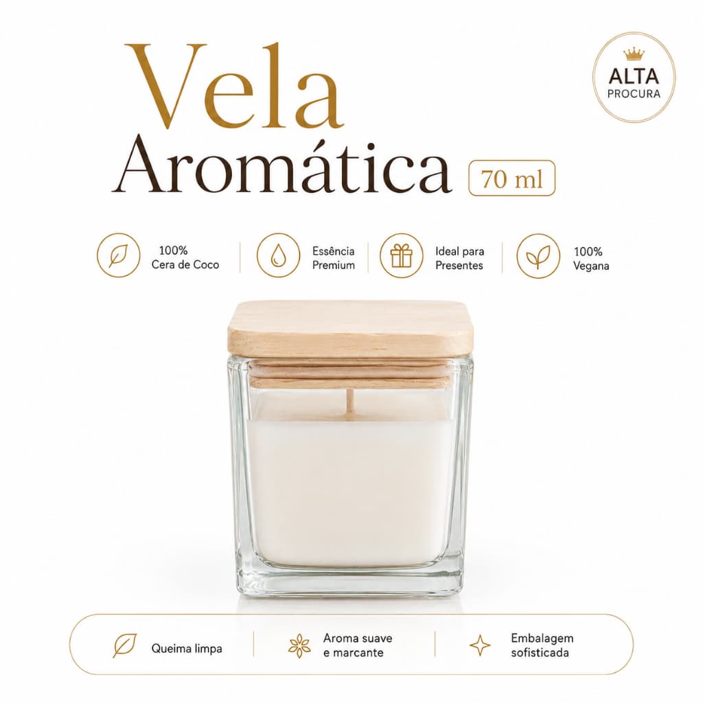 50 Velas Aromáticas no pote vidro de 70 ml  Quadrado tampa Pinus - Lembrancinhas - Sofisticação, Elegância, Exclusivo