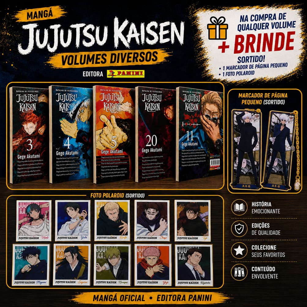 📚Mangá Jujutsu Kaisen - Volumes diversos + Brindes Sortidos!