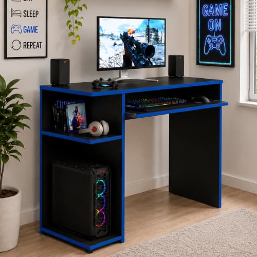 Escrivaninha Para Computador Com Espaço Extensível Para Teclado  Gamer