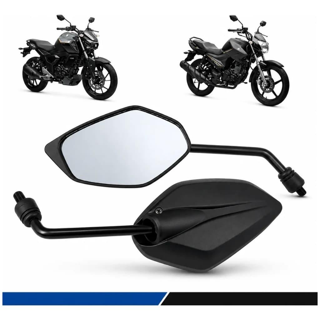 Par Retrovisor Fazer 150, XTZ 125, XTZ 250, YBR e Factor 150 Lente Convexa