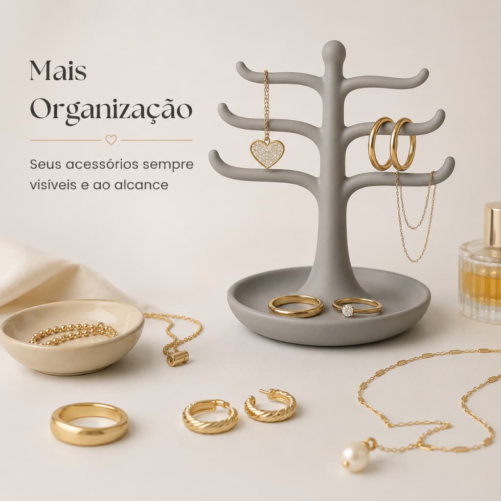 Porta-Joias Árvore Premium Organize suas Joias com Elegância e Praticidade